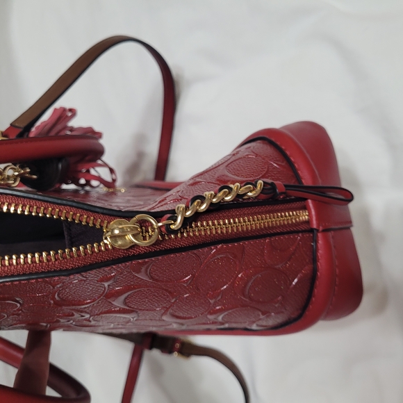 Coach F27598 Singnature Cherry Debossed Satchel Crossbody - Picture 12 of 16